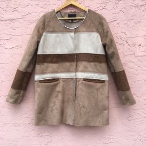 Sam Edelman Western Faux Suede Utility Jacket Barn Jacket Size Large